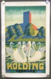 Vintage Kolding Denmark Travel Poster