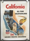 Union Pacific Railroad, California Travel Poster