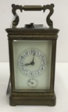Brass Cased Carriage Clock with Bevelled Glass