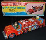 Boxed Mickey Mouse & Donald Duck Fire Engine Japan