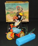 Boxed R/C Battery Op Cyclist Penguin, Japan