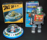 Boxed Space Ship X-8 & Silver Warrior Robot