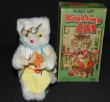 Boxed Windup Knitting Cat, Japan