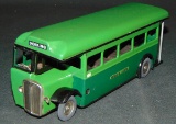 Tin Litho Clockwork Tri-Ang Minic Green Line Bus