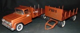 Tonka Bronze Lumber Truck & Pup Trailer