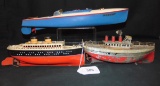 3 European Toy Boats