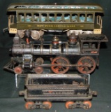 Carpenter Cast Iron Loco, Lionel Day Coach