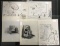 Original Cartoon Art. Lot of Five