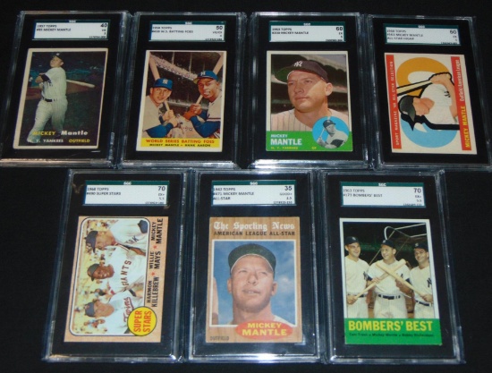 Mickey Mantle Graded Card Lot.