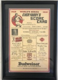 1928 World Series Scorecard, Framed