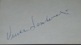 Vince Lombardi Signed Index Card.