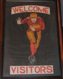 Rare Circa 1930's Football Banner.