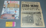 1956 Perfect Game World Series Program and Stub.