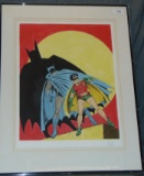 Bob Kane, Batman and Robin. Signed Lithograph.