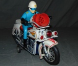 Battery Op Siren Police Motorcycle Toy, Japan