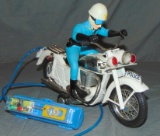 Battery Op R/C Bandai Policeman on Motorcycle Toy
