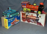 (2) Boxed Battery Ops, Space Tank & Loco