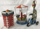 3 Piece Tin Lithograph Toy Lot