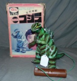 Rare, Boxed Bullmark Japanese Tin Litho Godzilla
