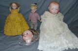 Bisque Head Doll Lot.