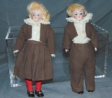 Pair of Bisque Head Dolls.
