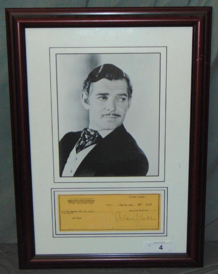 Clark Gable. Check Signed.