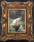Artist Signed Porcelain Plaque, Woman at Water
