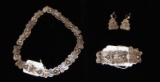 Taxco. Sterling Jewelry Set.