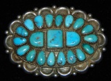 Zuni Pin - J & E Wilson. Silver and Turquoise.