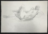 Moses Soyer, Pencil Signed Figure Study