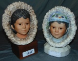 Cybis. Porcelain Eskimo Busts. Lot of 2