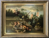 Large Oil on Canvas Painting, Signed W. Boucher