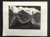 Fred Becker Signed Engraving, 