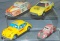 4 Vintage Tin Taxi Toys
