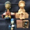 (4) Disney Jiminy Cricket Wooden Figurines