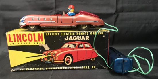 Battery Op Remote Control Tin Jaguar