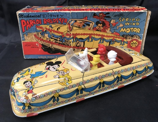 Boxed, Tin Windup Marx Disney Parade Roadster