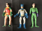 (3) Mego Bendable Figures, Batman, Robin, Riddler