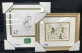 (2) Disney Jiminy Cricket Framed Art with Pins
