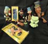 (9) Vintage Disney Jiminy Cricket Toys