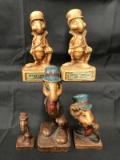(5) Vintage Disney Jiminy Cricket Wood Figures