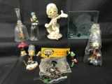 (8) Disney Jiminy Cricket Glass Collectibles