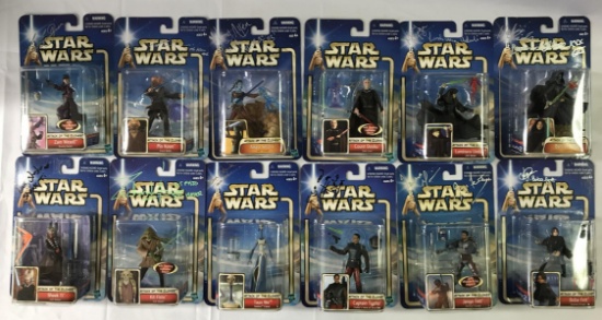 (12) Autographed Star Wars Ep. II Action Figures