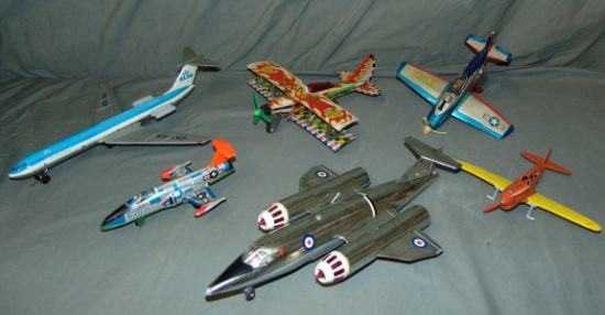 Box Lot of Assorted Toy Airplanes