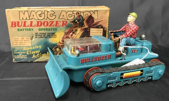 Boxed Battery Op Magic Action Bulldozer