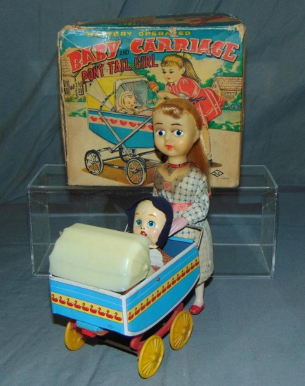 Boxed Battery Operated Baby & Carriage