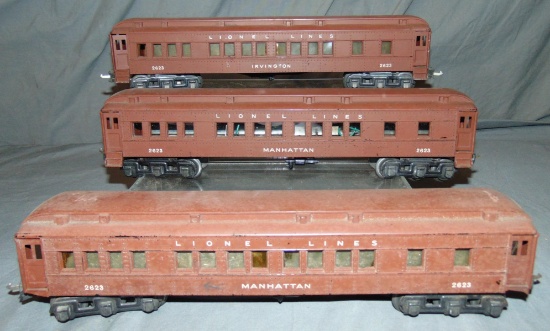 3 Prewar Lionel Madison Cars, Rare Irvington