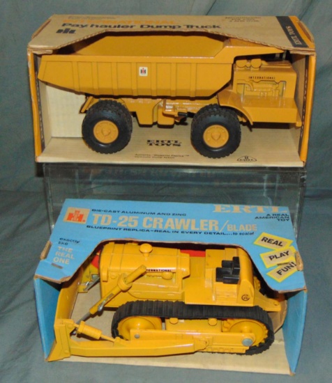 2 Scarce Boxed Ertl Construction Trucks