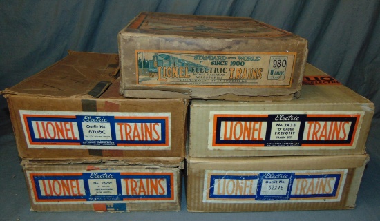 5 EMPTY Lionel Set Boxes