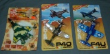3 Mint on Card Toy Airplanes incl. Tootsietoy
